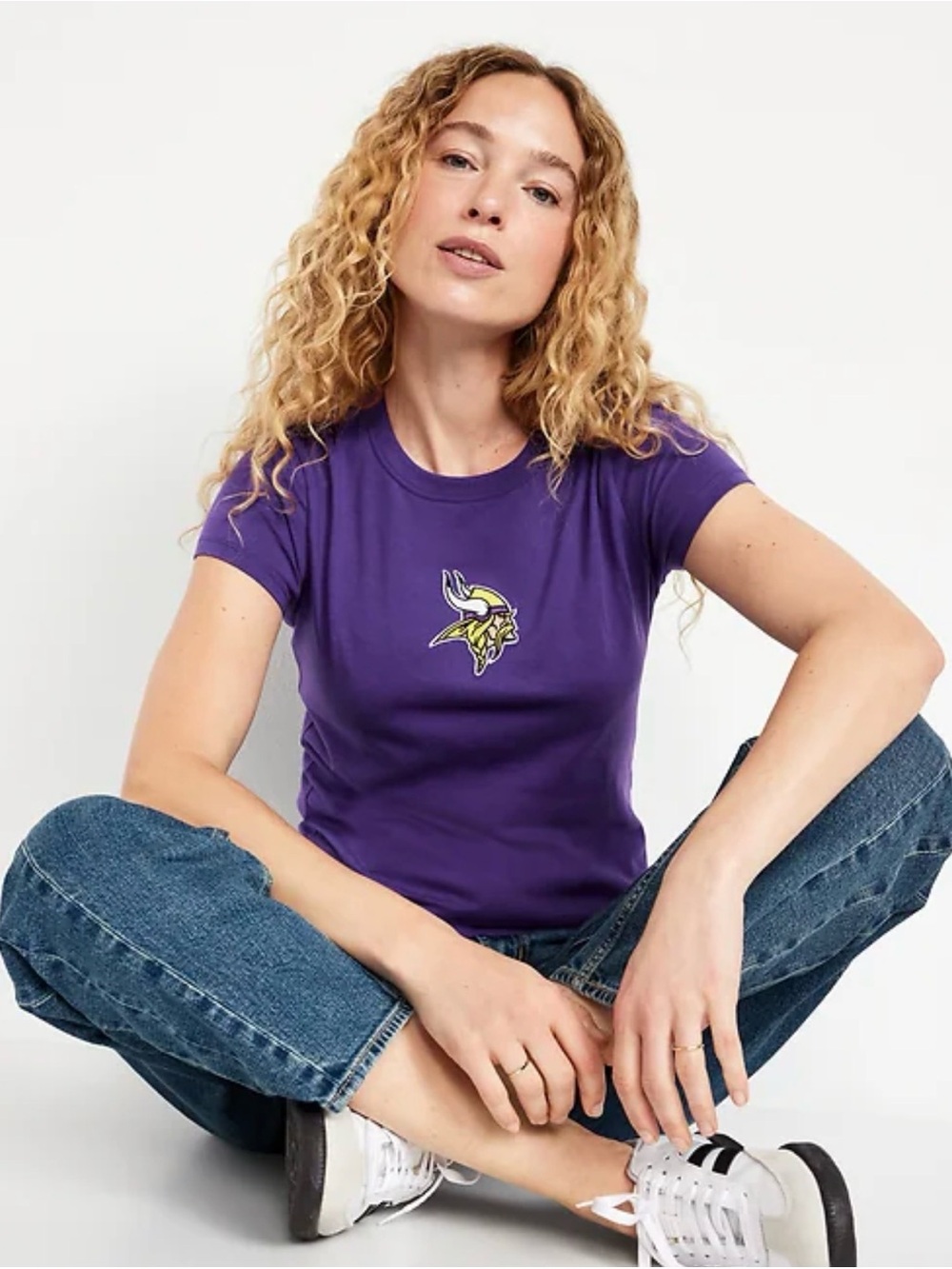 NFL Team Apparel Purple Minnesota Vikings Logo Tee size Large